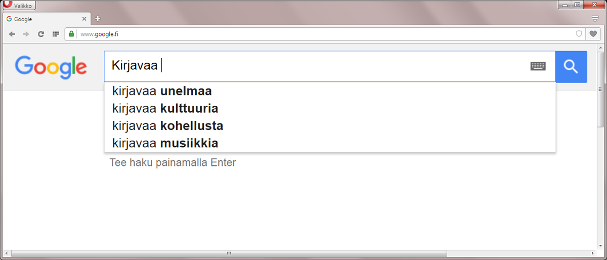 Kirjavaa googlettamista